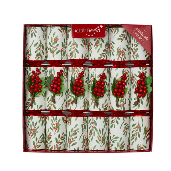 Robin Reed Christmas Crackers - Jolly Holly Christmas - 12 Inch - 6 Pack