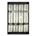 Robin Reed Christmas Crackers - Fill Your Own Silver - 12 Inch - 8 Pack