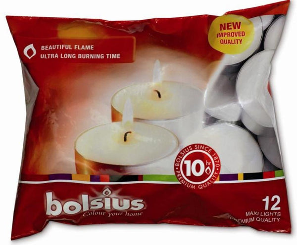 Bolsius Maxi Tealights 60mm Pack 12