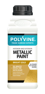 Polyvine Acrylic Metallic Paint - All Colours and Sizes