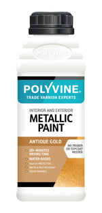 Polyvine Acrylic Metallic Paint - All Colours and Sizes