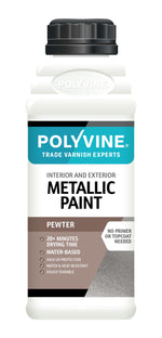 Polyvine Acrylic Metallic Paint - All Colours and Sizes