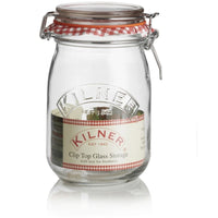 Kilner Clip Top Glass - Round Storage Jar - 1 Litre