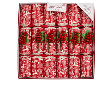 Robin Reed Christmas Crackers - Scandi Berry - 12 Inch - 6 Pack