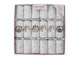 Robin Reed Christmas Crackers - Jewel Angel Silver - 12 Inch - 6 Pack