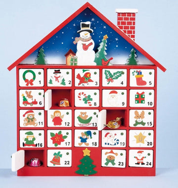 Fill Your Own Wooden Christmas Advent House Countdown Calendar