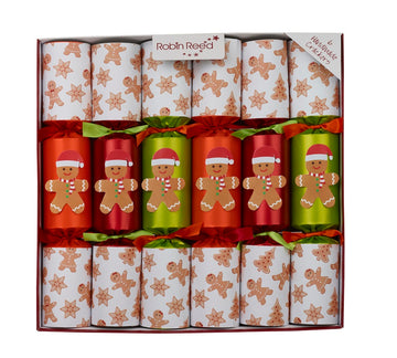 Robin Reed Christmas Crackers - Racing Gingerbread - 13 Inch - 6 Pack