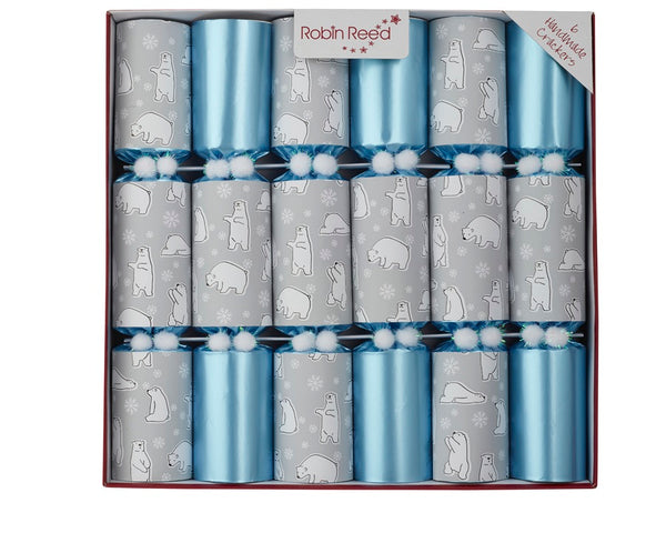 Robin Reed Christmas Crackers - Racing Polor Bears - 13 Inch - 6 Pack