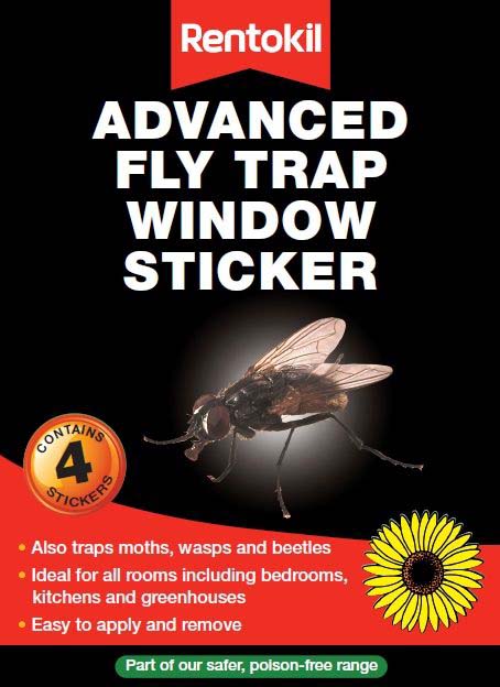 Fly Traps Window Stickers Kills Flies Rentokil Fly Trap 4 Pack For Greenhouses