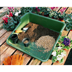 Garden Plastic Potting Plant Tray - Tidy Garden or Greenhouse  - Green