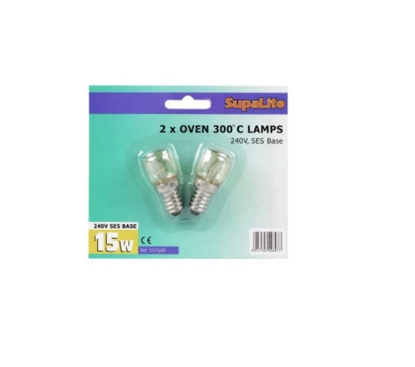 Oven Lamps SupaLite Oven Lamps 300C Blister Pack of 2 15w SES