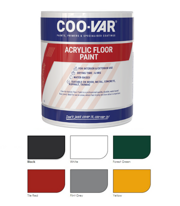 CooVar Acrylic Floor Paint - All Colours - All Sizes