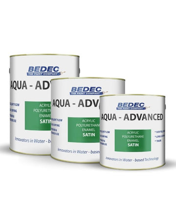 Bedec Aqua Advanced Paint Satin - Brilliant White or Black - All Sizes