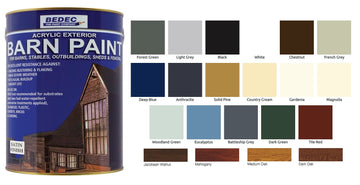 Bedec Acrylic Exterior Barn Paint - All Colours - All Sizes