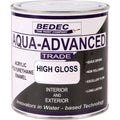 Bedec Aqua Advanced Paint Gloss - Brilliant White or Black - All Sizes