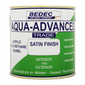 Bedec Aqua Advanced Paint Satin - Brilliant White or Black - All Sizes