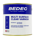 Bedec Multi Surface Clear Varnish - Matt Satin or Gloss - All Sizes