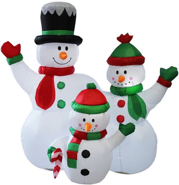 Inflatable Christmas Snowman Family 1.5 Meter with 12 Led's