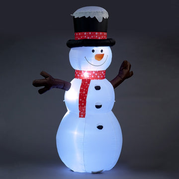Snowtime 2.4M Giant Inflatable Snowman Christmas Display - 12 Led's