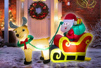 Snowtime 103cm Giant Inflatable Santa & Reindeer with Sleigh Christmas Display