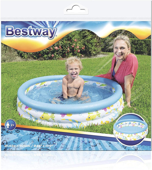 Bestway Inflatable Play Pool Children's Paddling Pool - Ocean Life - 102 x 25cm