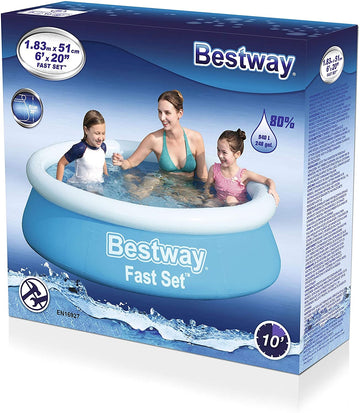 Bestway Inflatable Play Pool Fast Set Paddling Pool - 6 Foot
