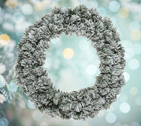 Snowy Imperial Christmas Wreath Large Festive Door Decoration - 50cm Diameter