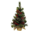 Mini Tabletop Ipswich Christmas Tree with Frosted Berries & Pinecones - 75cm