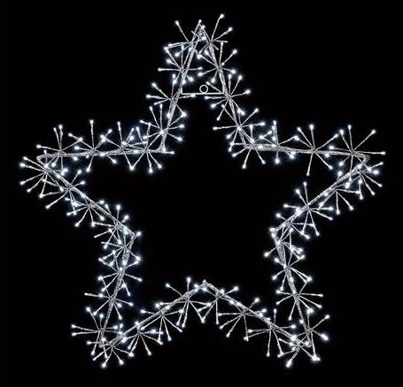 Premier Silver Star Cluster with 240 White LEDs Christmas Light - 60cm
