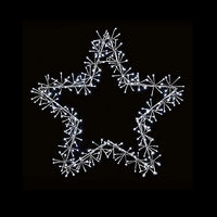 Premier Silver Star Cluster with 320 White LEDs Christmas Light - 90cm