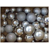 Shatterproof Mixed 30 Christmas Baubles - Silver- Various Sizes