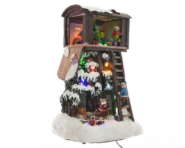 Light Up LED Christmas Decoration - Up and Down Carousel - 25cm