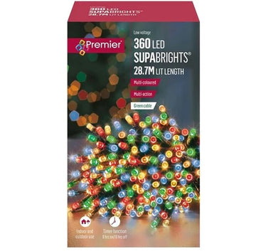 Premier Supabrights Christmas Tree Fairy Lights - 360 Led - Multi Coloured