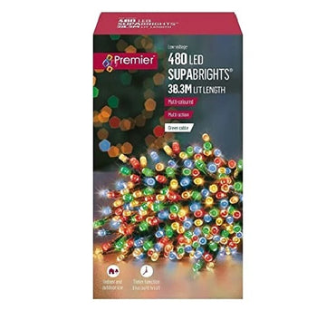 Premier Supabrights Christmas Tree Fairy Lights - 480 Led - Multi Coloured