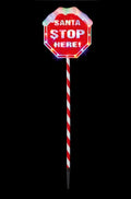 Christmas Light Up Santa Stop Here Sign - 1.1 Meter High