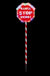 Christmas Light Up Santa Stop Here Sign - 1.1 Meter High