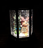 Snowtime Battery Water Lantern with Reindeer and Tree - 18cm