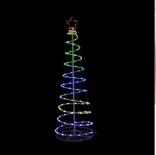 Festive Digital Led Red Green and Blue Spiral Christmas Tree - 180cm