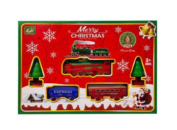 Christmas Tree Train Set with Light - Battery Operated Round Tree Base Train Set