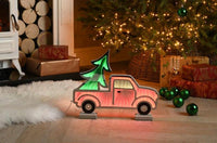 Festive Truck with Tree Infinity Christmas Decoration Light - 40cm