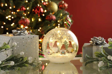 Festive 15cm Battery Operated Christmas Gonk Crackle Ball 12 Static LEDs
