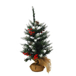 Festive Pre Lit Berry and Cone Table Christmas Tree - 60cm