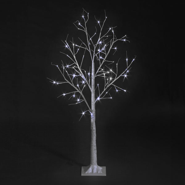 Snowtime Outdoor or Indoor Birch Tree with Ice White LEDs - 1.2M - 48 Led's