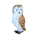 Acrylic Owl Christmas Outdoor Garden Decoration - 56cm - 100 Ice White LED's