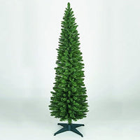 Snowtime Wrapped Pencil Pine Christmas Tree - Green - 8ft - 240cm