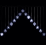Christmas Indoor or Outdoor Snowflake 'V' Curtain Lights - Ice White - 15 Lights
