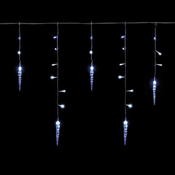 Christmas Outdoor Ice Stick Icicle Lights- 240 Led's - White and Blue