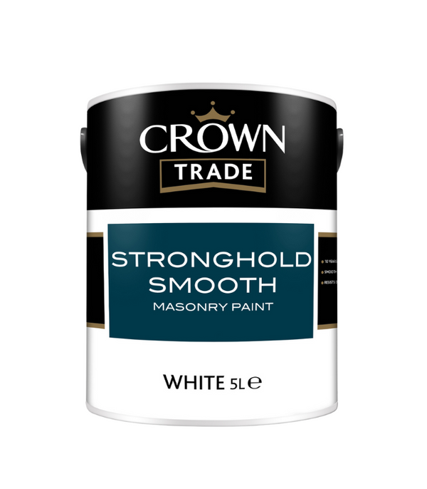 Crown Trade Strong Hold Exterior Smooth Masonry - White - 5 Litre