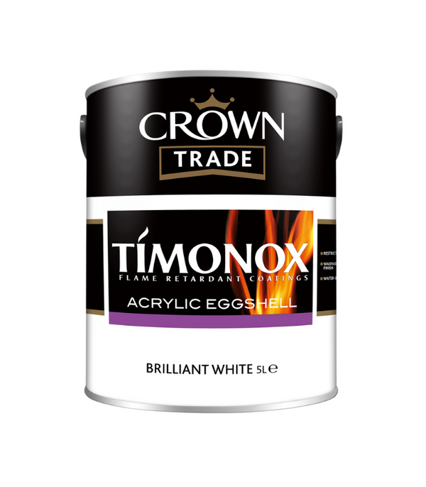 Crown Trade Timonox Acrylic Eggshell - Brilliant White - 5 Litre