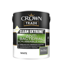 Crown Trade Clean Extreme Anti Bacterial Scrubbable Matt - White - 5L